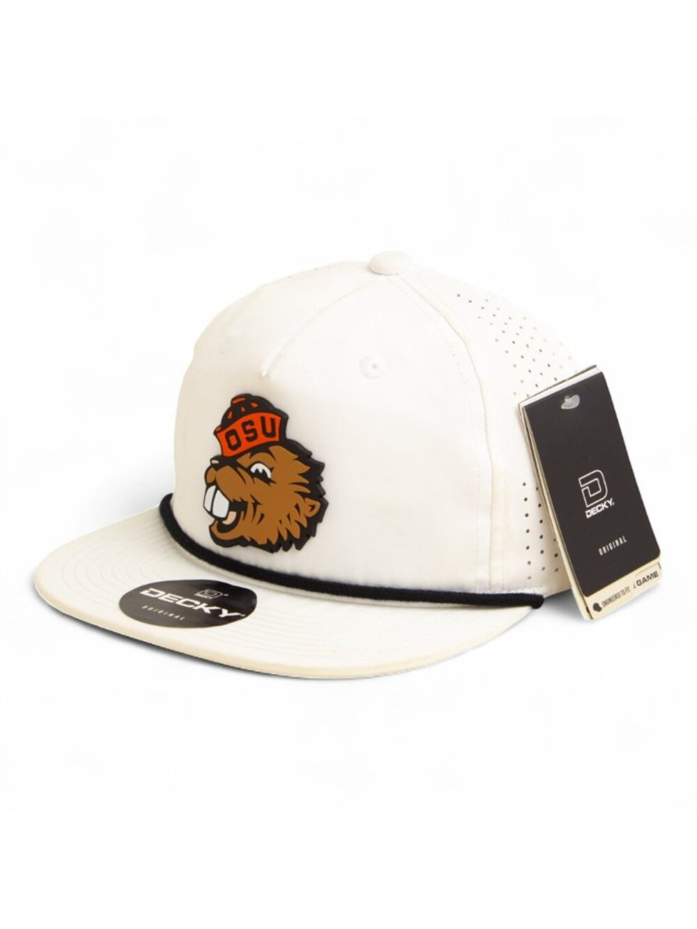 Oregon State Beavers Benny 3D Perforated Rope Hat- White/ Black